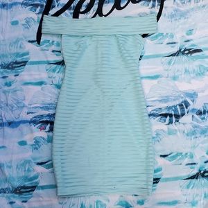 💖Aqua Off Sholder Dress